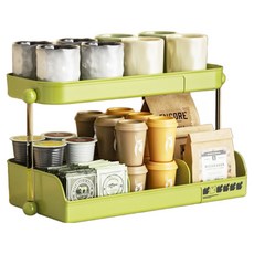 Locus 雙層茶水間咖啡桌面收納盒, 1個, 酪梨綠