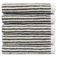AMENITY TOWEL 30支棉飯店條紋毛巾 150g, 炭灰色, 5個