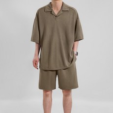 男女通用柔軟翻領短袖 + 短褲套裝 T2993