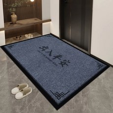 AFAMIC 艾法 3D雕花刮泥吸水 玄關腳踏墊/滌綸圈絨鐳射地墊, 吉出入平安灰, 1個