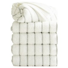 TowelToktok 時尚條紋飯店毛巾 190g 精梳棉, 5個, 灰色