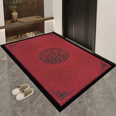 AFAMIC 艾法 3D雕花刮泥吸水 玄關腳踏墊, 圓福吉祥紅, 1個