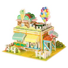 Dimis 立體拼圖組裝套件 冰淇淋店, 1個, 混合色, 39件