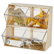 Locus 4格茶水間咖啡收納盒, 1個, 奶油白