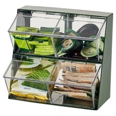 Locus 4格茶水間咖啡收納盒, 1個, 復古綠