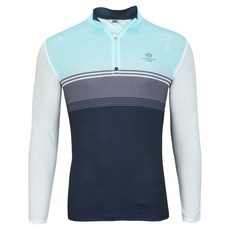 New Eagle 男士彈性高爾夫拉鍊長袖T恤 NB-5153