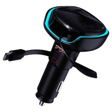 NUCLE PD 3.0 車用捲線式點菸器 3孔 50W 高速充電器 線材一體式, 黑色, NCCC-WC-10-TD