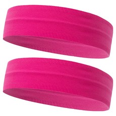 걸핀스 넓고 짱짱한 고탄력 요가 런닝 운동 헤어밴드 1603, 핫핑크, 2개