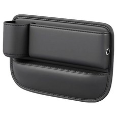 小麥購物 汽車座椅縫隙收納盒 主駕駛 左邊帶水杯, 1個, 黑色