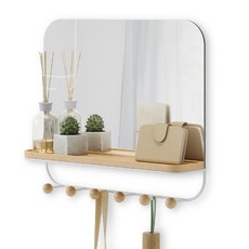 UMBRA Estique掛勾化妝鏡, 原木白