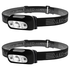 SELPA 夜行者專業級LED防水強光感應式頭燈, 2個, 黑色