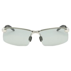 Mins Company 眼鏡型變色偏光太陽眼鏡, 銀色, 1個