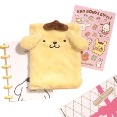 motemote 三麗鷗明星 A6 伴侶日記本 60張 + 角色封面 布丁狗 + 禮物盒套組, 黃色, 1套