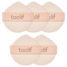 Toolif 霧面柔焦氣墊粉撲, 淺米色, 5個