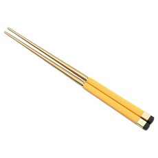 Bogen 兒童用方形雙色金邊餐具筷, 1個, 單品, 黃色