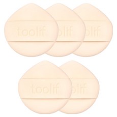 Toolif 光澤提亮氣墊粉撲, 5個, 象牙白
