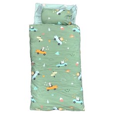 LoveCity 寢城之戀 萊賽爾天絲 冬夏兩用兒童書包睡袋 台灣製, 萌新日記 綠色