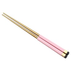 Bogen 兒童用方形雙色金餐具筷子, 粉紅色, 單品