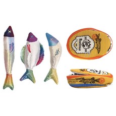 PETSVILLE 派思維 三條小魚幹貓咪玩具套裝, 1套, 橘色 + 銀色