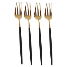 JUST HOME 維爾304不鏽鋼餐叉 7282-01A-1, 4個, 黑色 + 金色