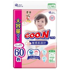 GOO.N 大王 日本境內版 敏感肌UJ系列 黏貼型尿布, L, 60片