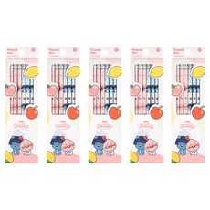 Kakao Friends Little Friends 水果橡皮擦鉛筆 2種 x 4入套組 HB, 5套, Little Apeach, Little Neo