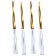 JUST HOME 維爾304不鏽鋼筷子 7282-03D-1, 4套, 筷子, 白色 + 金色