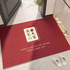AFAMIC 艾法 新年紅色開運刮泥 玄關新居腳踏墊/絲圈印花地墊
