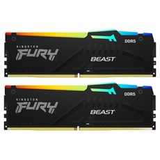 Kingston 金士頓 FURY Beast DDR5 RGB 6000 桌上型超頻記憶體 16GB 黑色, 2個, KF560C30BBEAK2-32