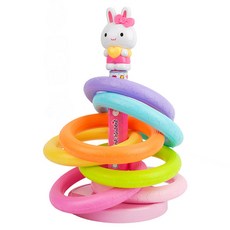 粉紅兔7層7色套圈圈遊戲組 附大公仔, 1套, 顏色隨機