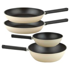 퀸센스 샌드 후라이팬 세트 4개, 베이지, 후라이팬 28cm 2p + 궁중팬 24cm + 궁중팬 28cm, 1세트