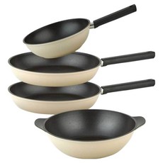 퀸센스 샌드 후라이팬 세트 4개, 베이지, 후라이팬 28cm 2p + 궁중팬 24cm + 파티웍 28cm, 1세트