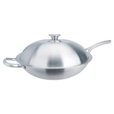 Hi CHEF 掌廚 316不鏽鋼長柄中華鍋 附蓋, 36cm, 1個