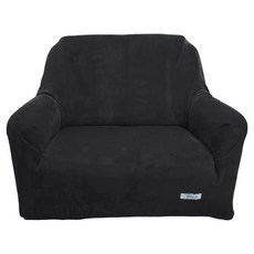 Osun 厚棉絨溫暖柔順 一體成型防蹣彈性沙發套 1人座, 1件, 黑色