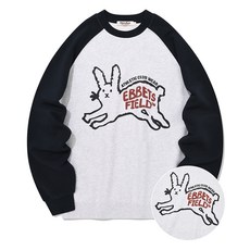 黑色兔子插肩大學T