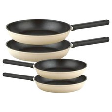 QUEEN SENSE Sand 平底鍋4件組, 1套, 平底鍋 28cm 2件 + 平底鍋 24cm 2件, 米色