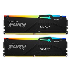 Kingston 金士頓 FURY Beast DDR5 RGB 6000 桌上型 超頻記憶體 32GB 黑色, 2個, KF560C36BBEAK2-64