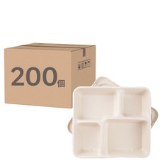 萬福 植纖餐盒 4格, 1箱, 200個裝