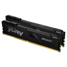Kingston 金士頓 FURY Beast 獸獵者DDR4-3200 8GBX2 PC用超頻記憶體, KF432C16BBK2/16, 2個