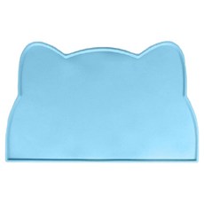 JDS 矽膠防溢寵物貓頭造型餐墊 44 x 24cm, 1個, 天空藍