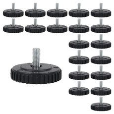 ALLGORR PVC 可調式腳座 50 x 25 x 8 mm, 黑色, 20個