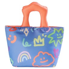 이홈베이킹 이쁜 컬러풀 보온보냉 도시락가방, 오렌지, 1개