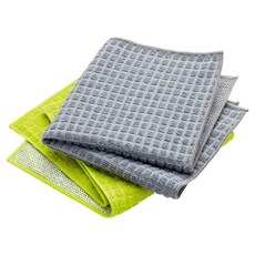 KitchenCraft 雙面洗碗抹布2件組 格紋綠 + 格紋灰, 1組