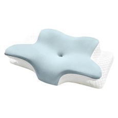 J-bedtime 床寢時光 護頸除鼾釋壓好眠蝶型記憶枕頭 Q9803-1, 1個, 涼感藍