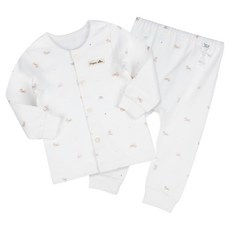 오가닉붐 유아용 병오해 붉은 말띠 사계절 양면 내의 상하의 세트