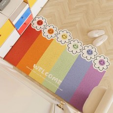 彩虹迎賓刮泥可剪裁玄關腳踏墊/絲圈印花地墊