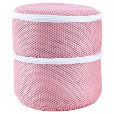 Royhome 雙層圓形內衣胸罩洗衣網 17cm, 1個, 粉紅色