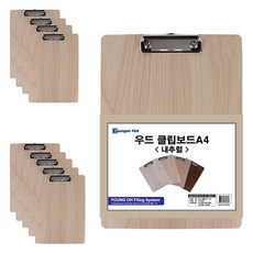 영오 우드 클립보드 A4, 내추럴, 10개