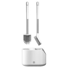 樂居家 矽膠馬桶浴廁清潔刷 兩用款, 1個, 白色