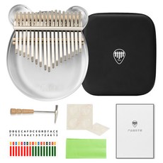 TOME 圖米 板式透明壓克力17音卡林巴琴 TK-C2 BE, 1套, TK-C2-BE(小熊)